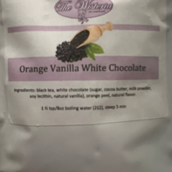 NEW SEALED WISTERIA TEA ROOM ORANGE VANILLA WHITE CHOCOLATE LOOSE TEA- - Picture 3 of 3